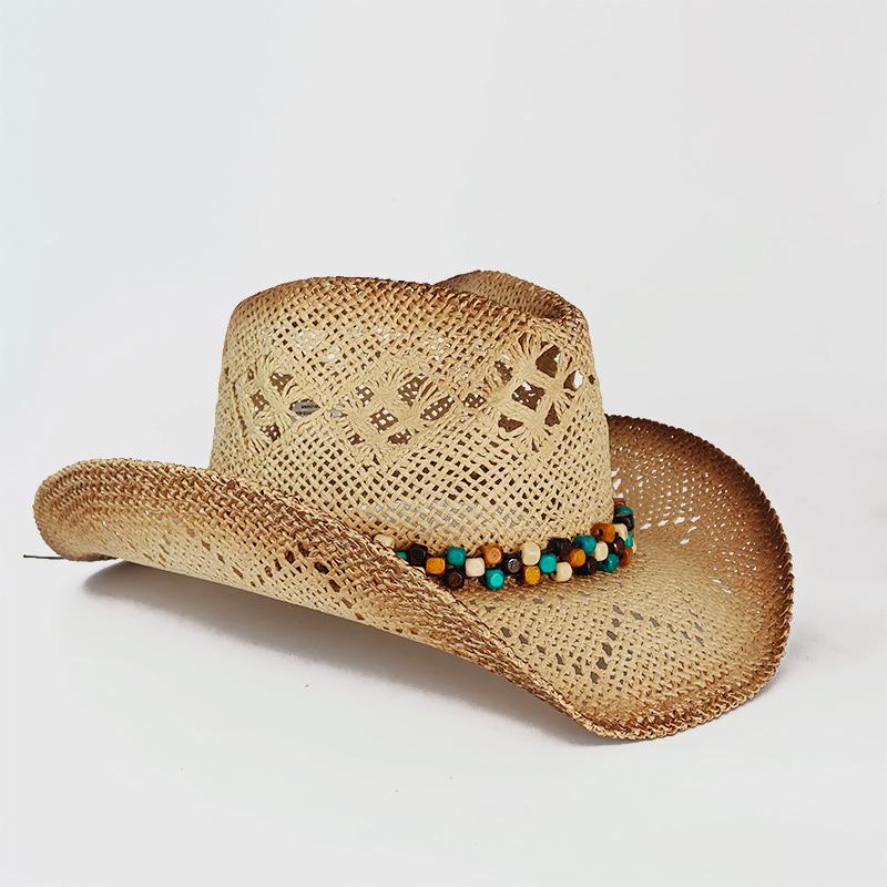 new Men Cowboy Straw hat women Fashion Large Brim straw hat with belt Party Outdoor summer cowgirl beach Sun Hat sombrero vaquer