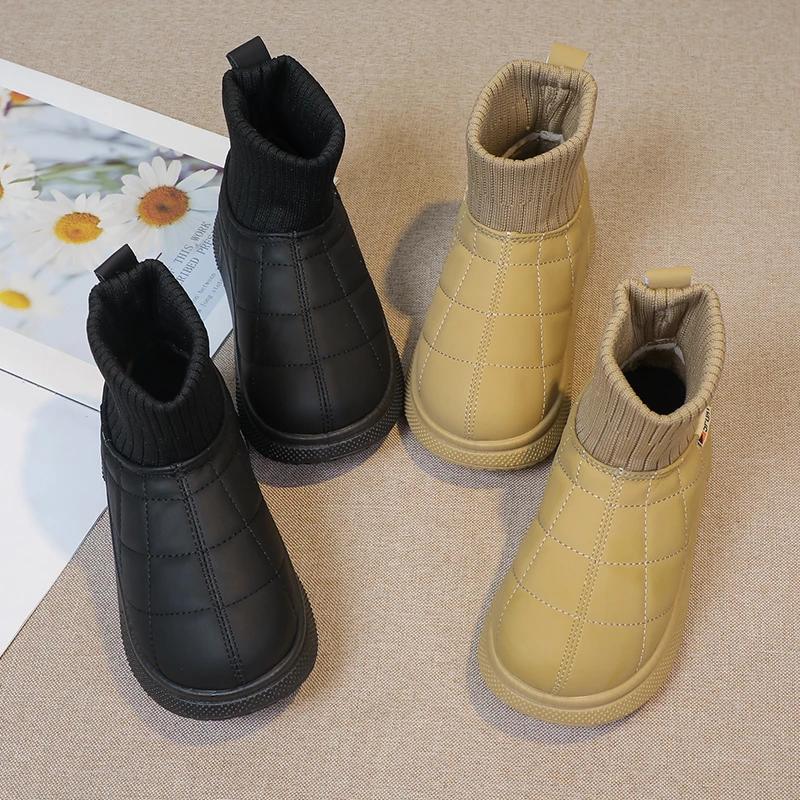 2024 Children Short Boots for Girls Boys Winter New Fashion Korean Style Soft Bottom Anti-slippery Casual Versatile Warm Shoes