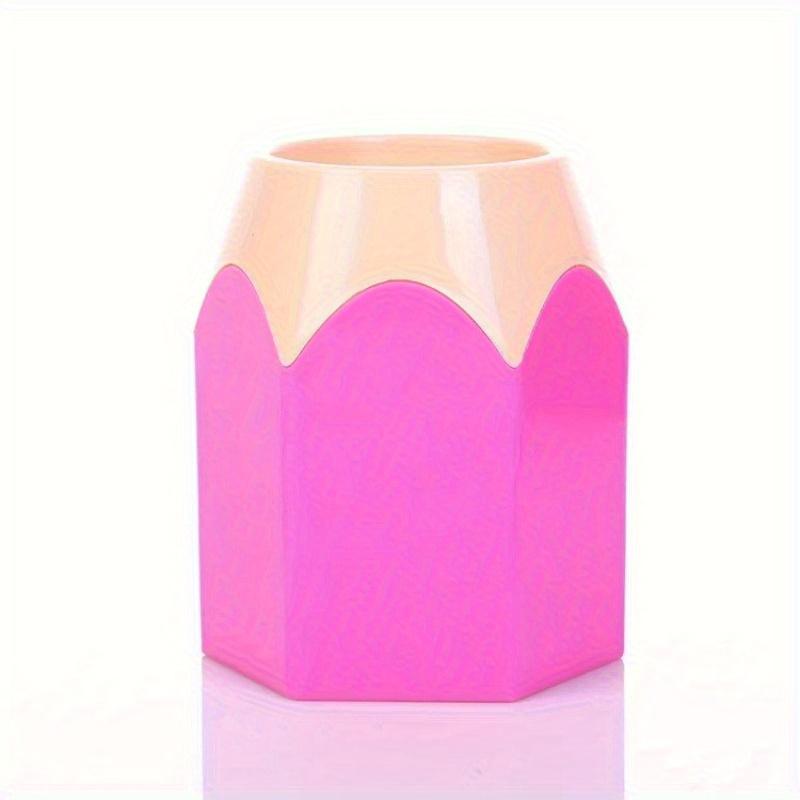 Cute Pencil Tip Contrasting Pen Holder Desktop Storage Bin For Office And Study Stationery Large Capacity Plastic Pen Holder