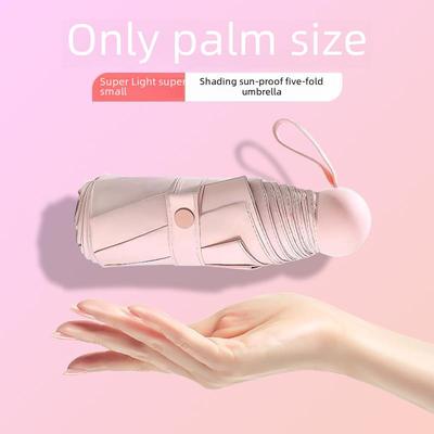 Ultra-light Compact Capsule Sun Umbrella: Anti-UV, Dual-Use for Women, Sunny & Rainy, Five-Fold Design