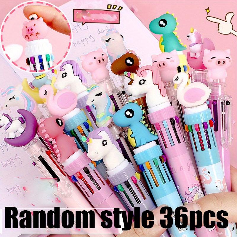 

36pcs Multicolor Ballpoint Colored Gel Ink Pens Desktop Writing Supplies Cute Kawaii Design Wear Resistant Drawing Pens Random style
