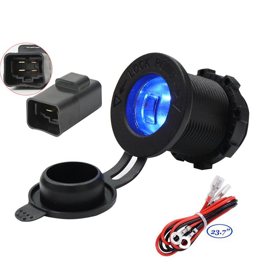 Motorcycle Bike LED Cigarette Lighter Power Plug Socket for Kawasaki versys650/versys1000/versys X300/versys X650/ninja400/ninja650 with Relay/12V 22A
