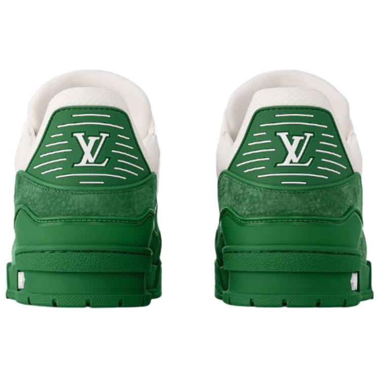 LOUIS VUITTON Trainer Cow Leather Low top Skateboard Shoes Men's Green 1AHTKY
