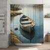 Outdoor Boat Printed Shower Curtain Waterproof Decoration Home Bathroom Decor Rustic, Blue, Tan Color Scheme (78 x 72 inches) [S