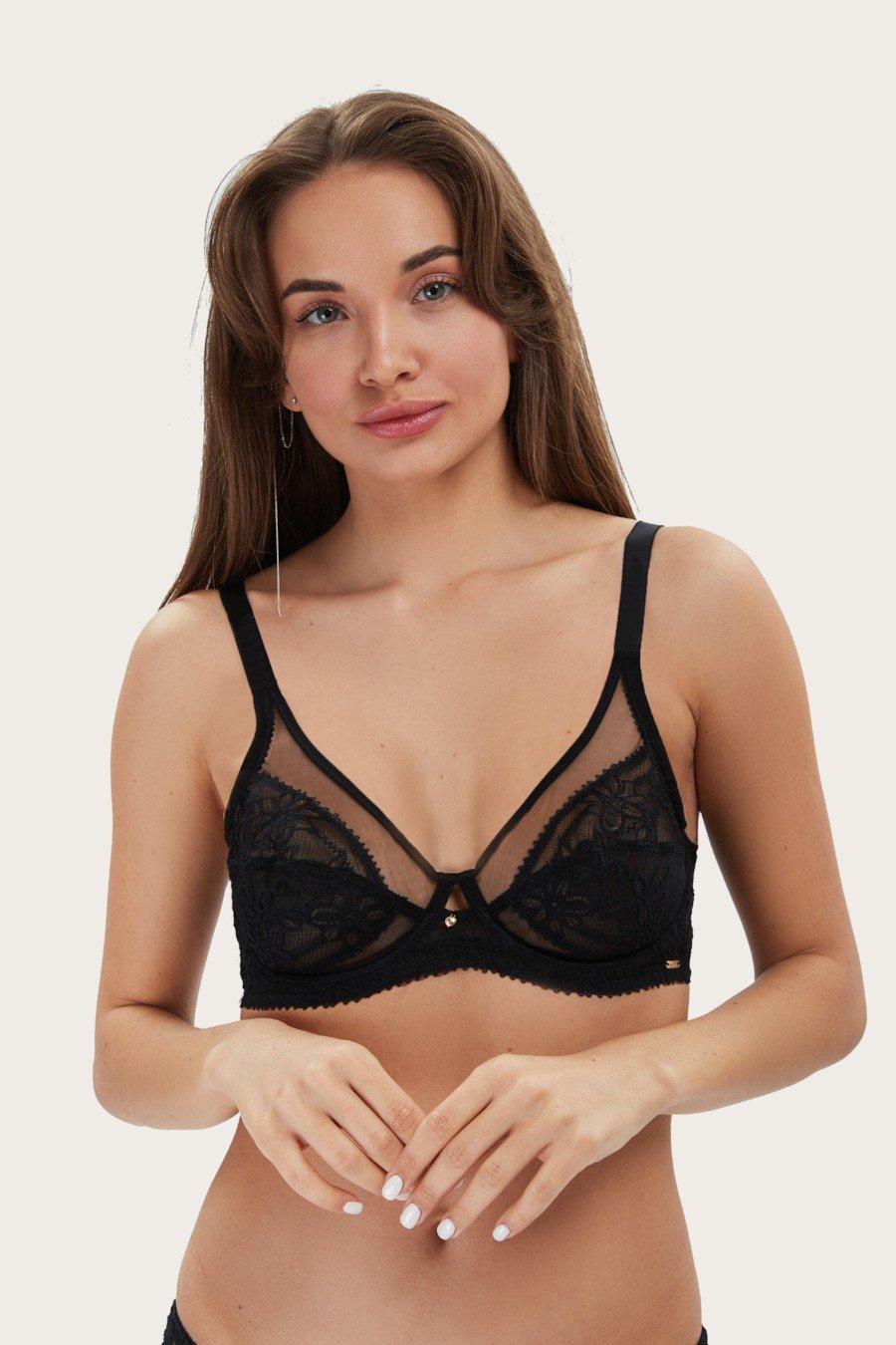 

Бюстгальтер з м якою чашкою Leilieve (76189) 70C прозорий колір чорний