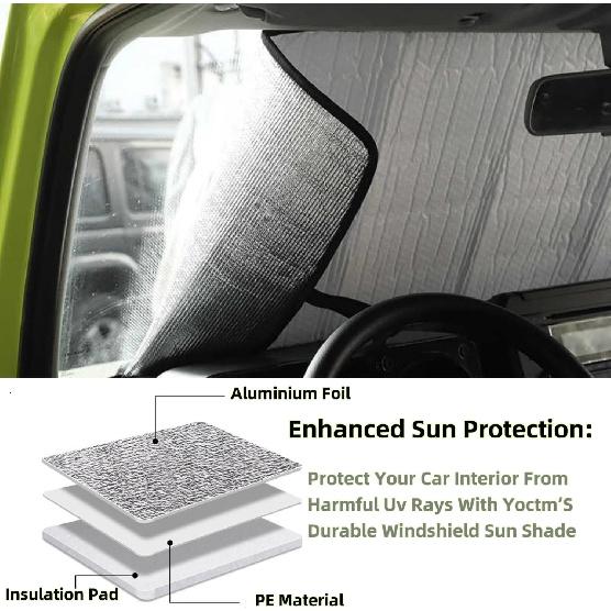Thicken Windshield Sunshade for Suzuki Jimny JB64 JB74W 2019 2020 2021 2022 2023 2024 2025 UV Reflecting Foldable Front Windshield Sun Shade