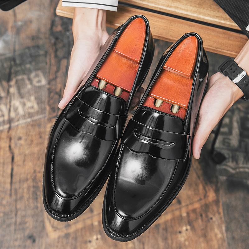 Summer British style high-end business dress casual leather shoes inner height increase CM lazy driving Doudou shoes