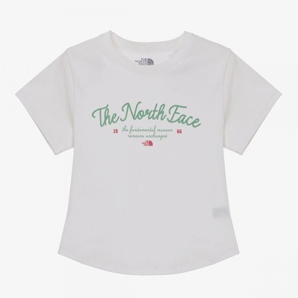 [north Face Official] Nt7ur33k White Label Women S Lettering Short Sleeve Round Tee Off White OFF WHITE/085