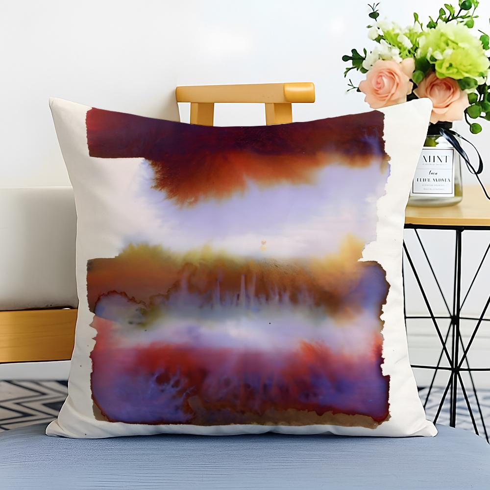 G-Gradient Ink Wash Cushion Cover Washable Linen Pillowcase Soft For Sofa Bed Cozy Home Room Decor