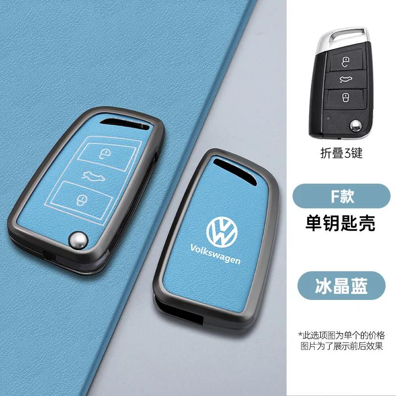 

VW GTI GOLF 2026 Hot For VW VOLKSWAGEN Zinc Alloy Leather Car Smart Remote Key Case Cover Protector Holder Shell for VW Volkswag