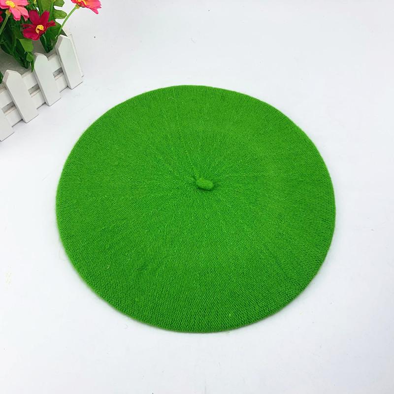 

Шерстяной берет женский осенне-зимний ретро универсальный кепки конфетного цвета с восьмиугольным батончиком one size яблочный зеленый