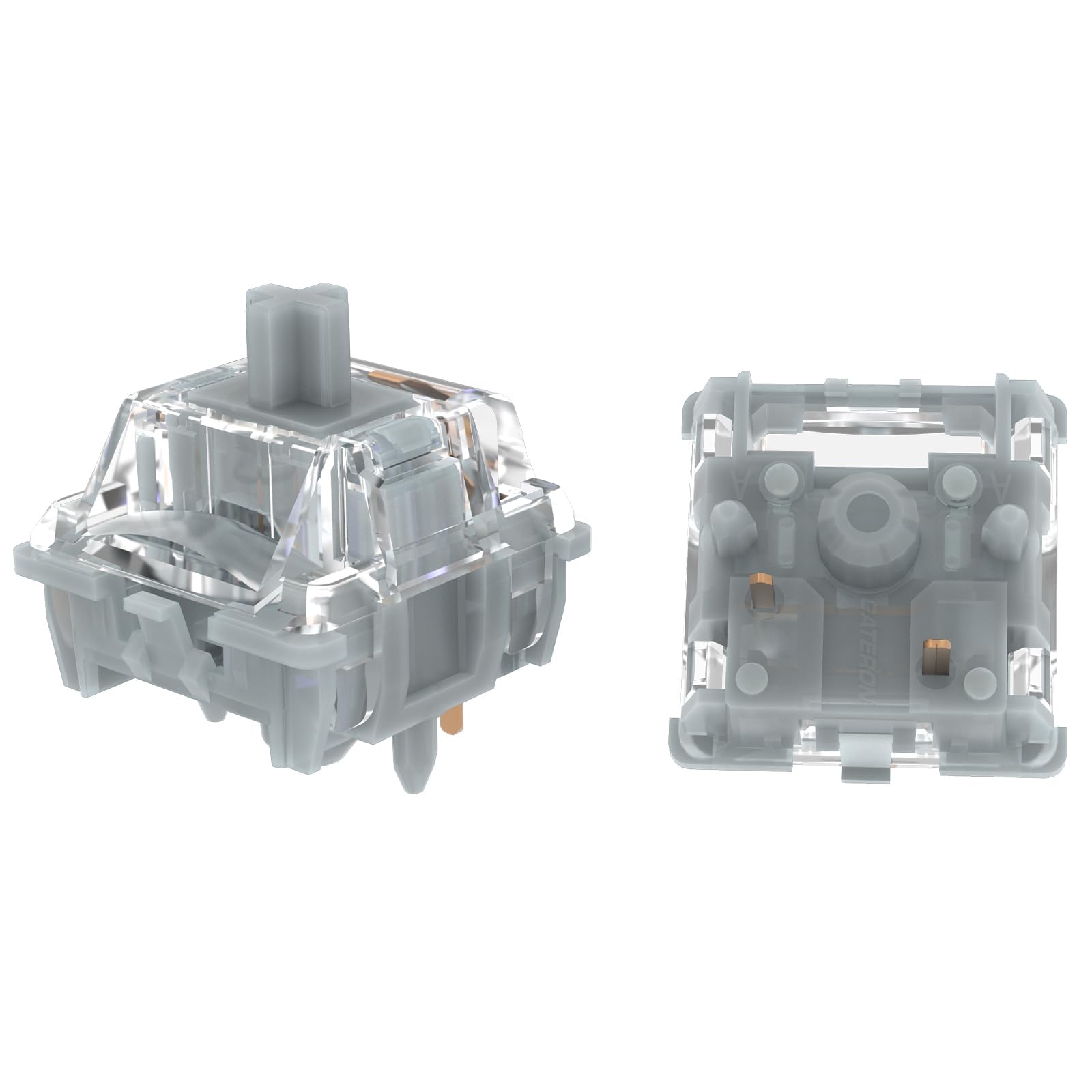 

GATERON Zero Degree Silent Silver Keyboard Switches, SMD LED Linear 0° Dual Rail 45gf Key Switches for MX Mechanical Keyboards (72pcs)