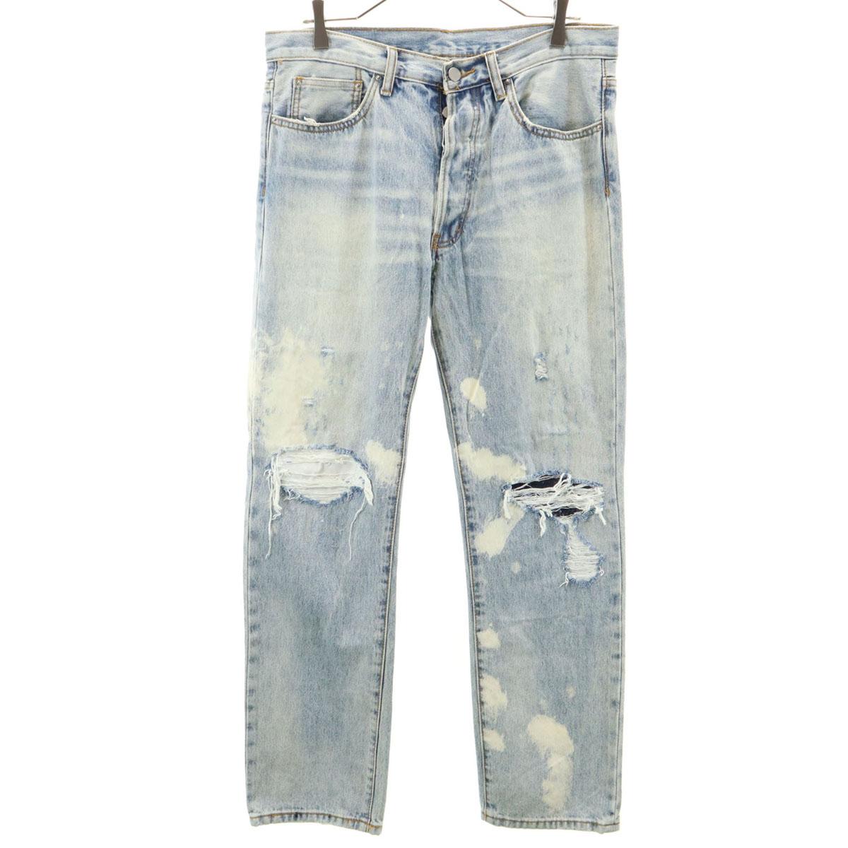 

mnml Обработка повреждений Прямые джинсы w31 Джинсы на пуговицах Мужские Б/у