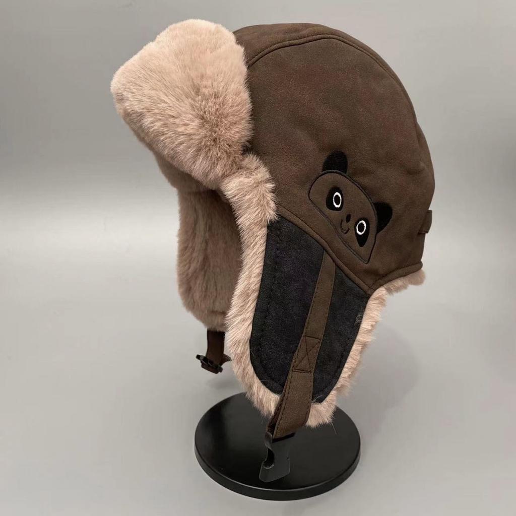 Thickened Fleece-Lined Trapper Hat with Ear Flaps - Warm, Windproof Winter Pilot Cap for Women, Perfect for Outdoor Activities Like Skiing & Cycling