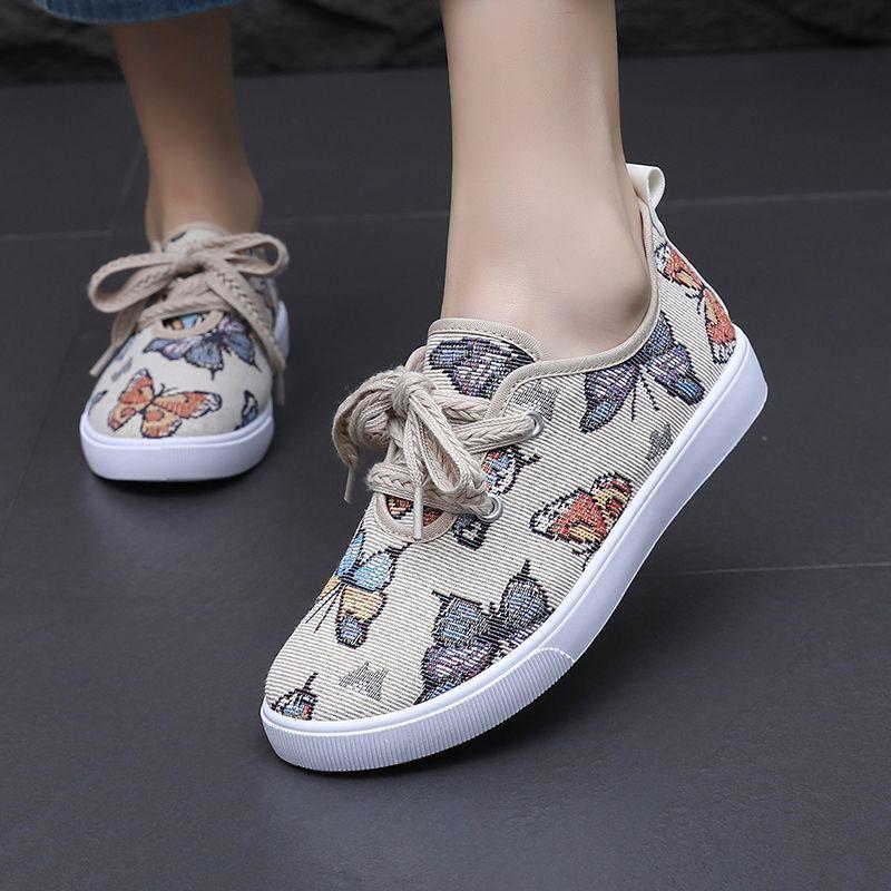Women's Breathable and Fashionable Cloth Shoes for Summer Students Casual Sports Board Shoes for Women