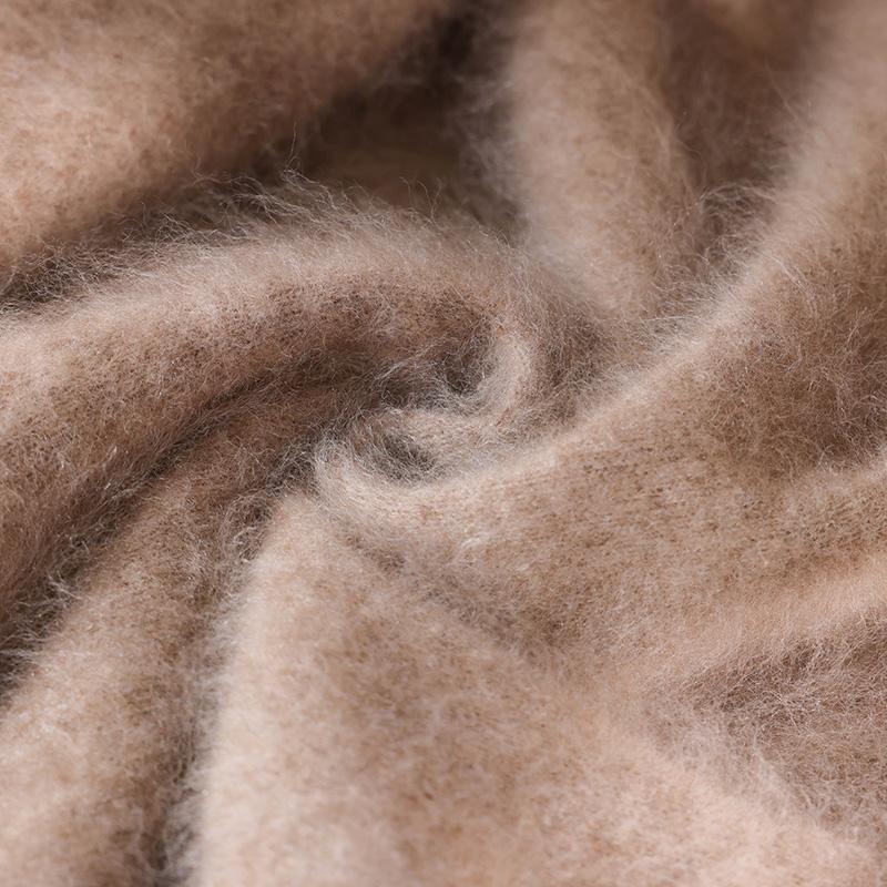 Damski sweter kaszmirowy kaszmir Qinghe 100% kaszmir puszysty ciepły modny szczotkowany