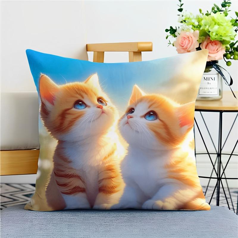 

Милый кот мультфильм наволочка для украшения общежития офис гостиная дома наволочка 50x50cm