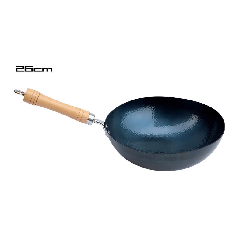 

ZISIZ Hand-Forged Non-Stick Cast Iron Stir-Fry Pan
