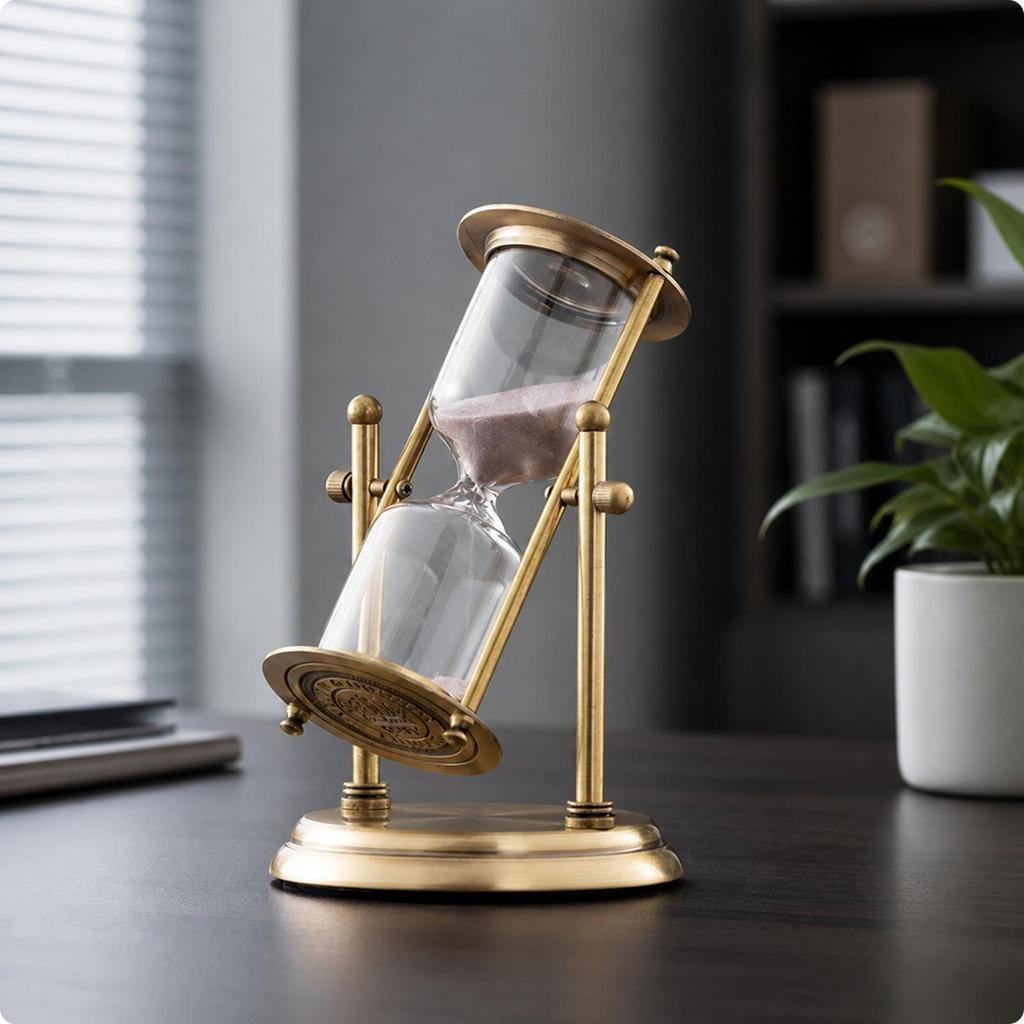 Hourglass with Metal Frame Classic Decorative Elegant for Reading Nook