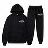 Men Women Streetwear Fleece Hoodie Set Fashion Pullover Long Two-Piece