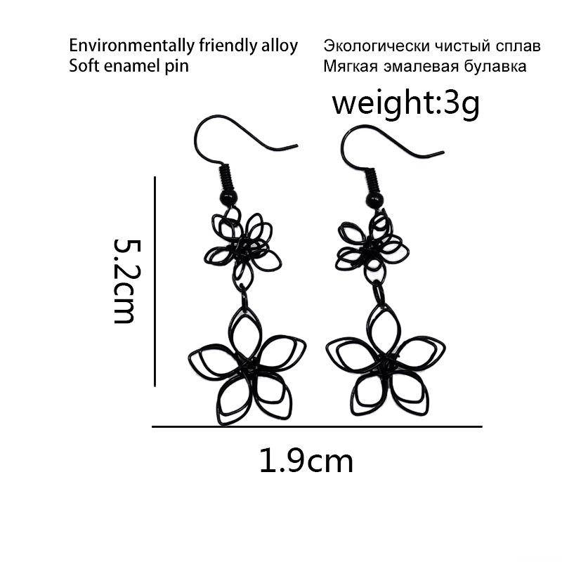 Chic Hollow Flower Double Pendant Earrings with 3D Design