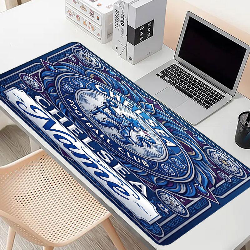 Custom Name Personalized Chelsea Football Club Pattern Mousepad, Laptop PC Desk Mat, Decorative Desk Mat for Home Keyboard Pad Gift