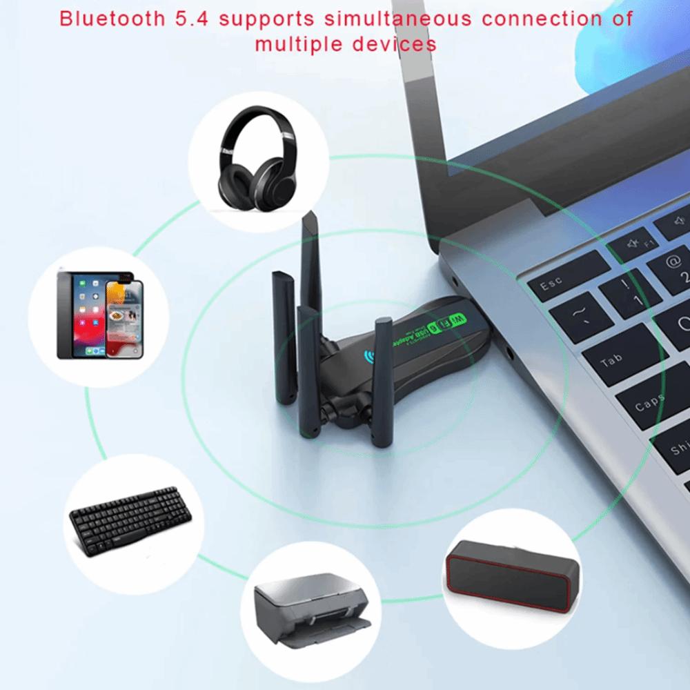 Bluetooth 5.4 900Mbps WiFi Dongle 4 Antenna Wireless Network Card Wireless Networking