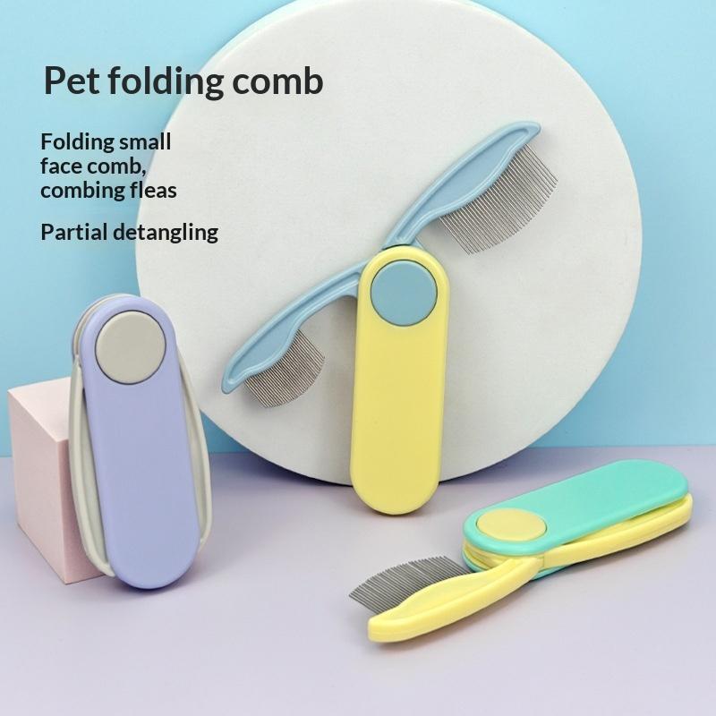 Flea Removal Comb Dog Cat Fine Teeth Detangling Grooming Tool Folding Pocket Comb for Home and Travel
