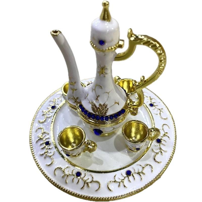 Xinjiang Bazaar Handicrafts Metal Wine Pot & Jewelry Box Set – Home & Office Decor, Birthday and Wedding Favors