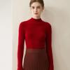 Women's Slim Fit Pure Cashmere Sweater, Half-High Neck, Soft Knit, Solid Color, 2026 Autumn/Winter Collection.