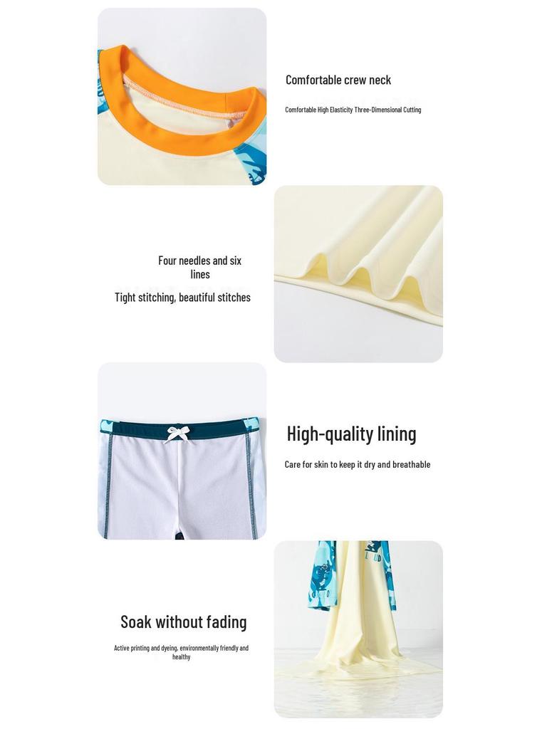 Boys' Two-Piece Swimwear Set 2025: Quick-Dry, Sun-Protective Swim Trunks for Kids