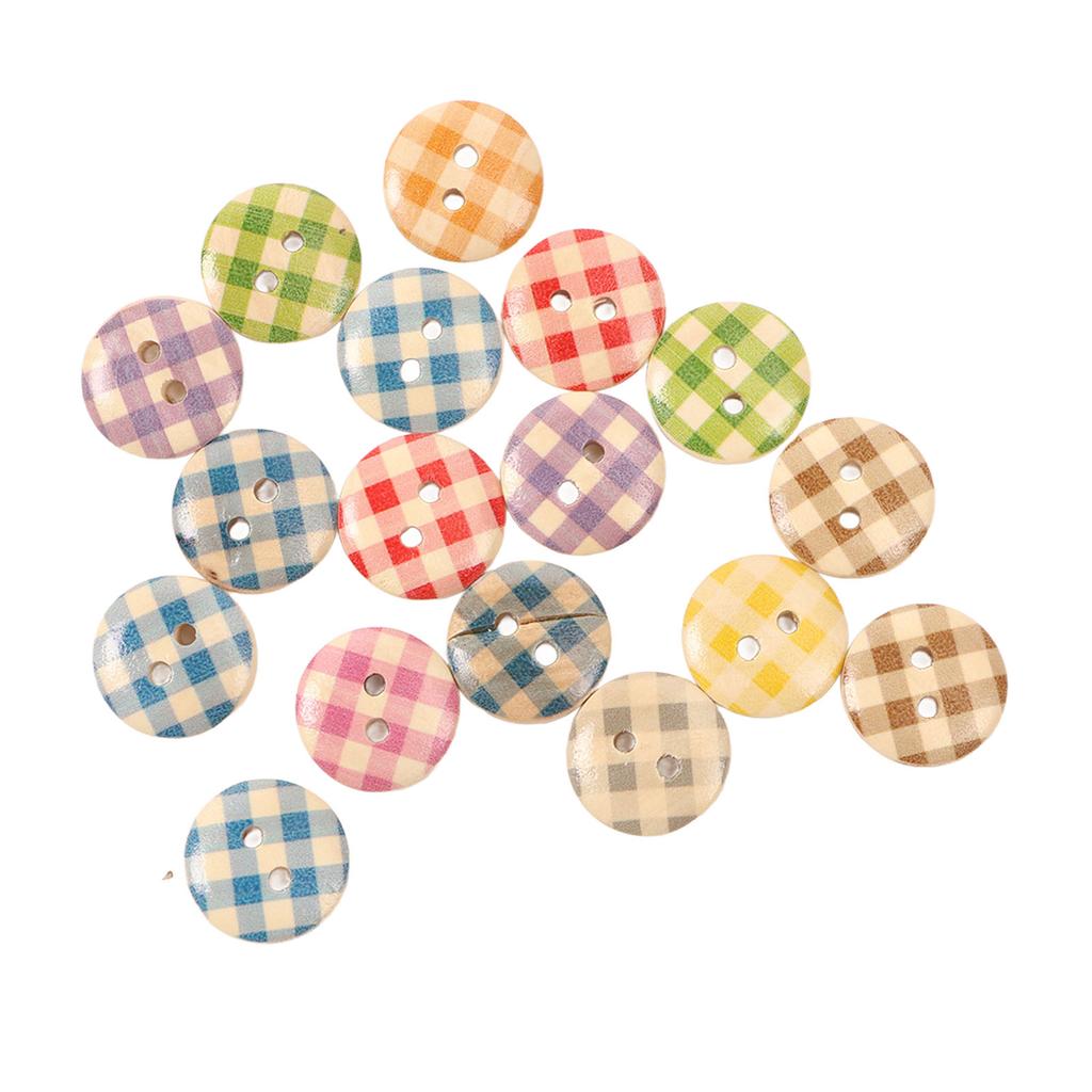 500PCS Wooden Button Multipurpose Fashionable Primary Color Base 2 Holes Decorative Sewing Button for Craft Supplies
