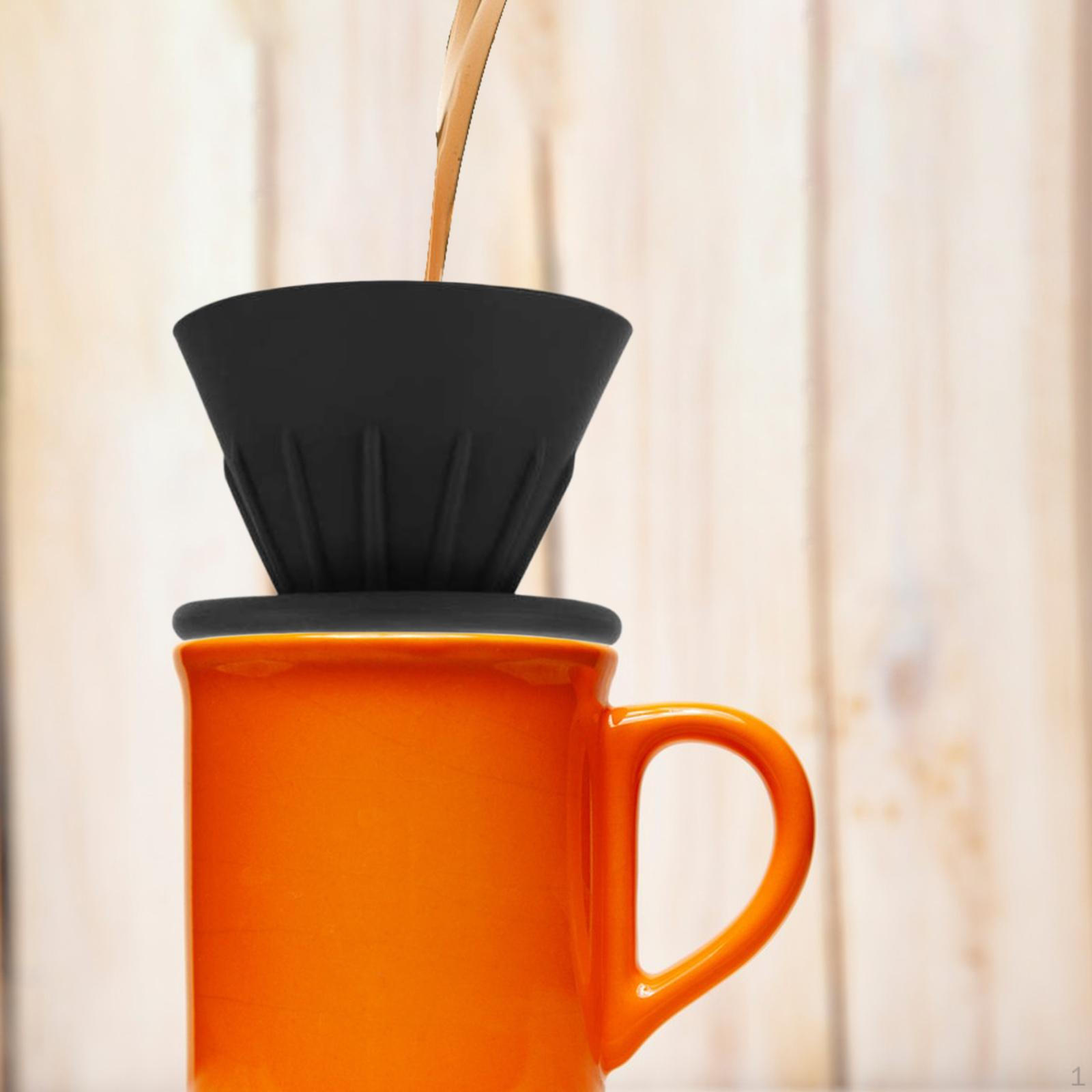 

Фільтр для кави, кружка з фільтром, знімна силіконова машина з нижньою частиною 3,94 дюйма, конусний заварник для чорний