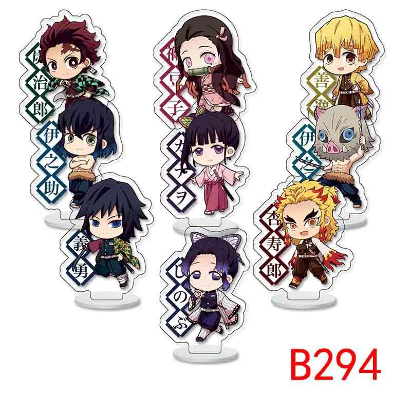 Collection de mini socles Demon Slayer 9 pièces Collection acrylique transparent Socle 6cm Collection jouets anime date de naissance cadeau unisexe