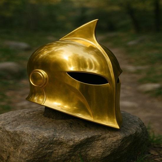 Handcrafted Doctor Fate Helmet: Polished Golden DC Cosplay Prop