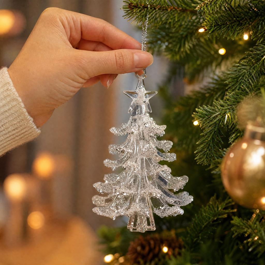 Acrylic Christmas Ornaments Hanging Decorations for Festive Holiday Parties and Home