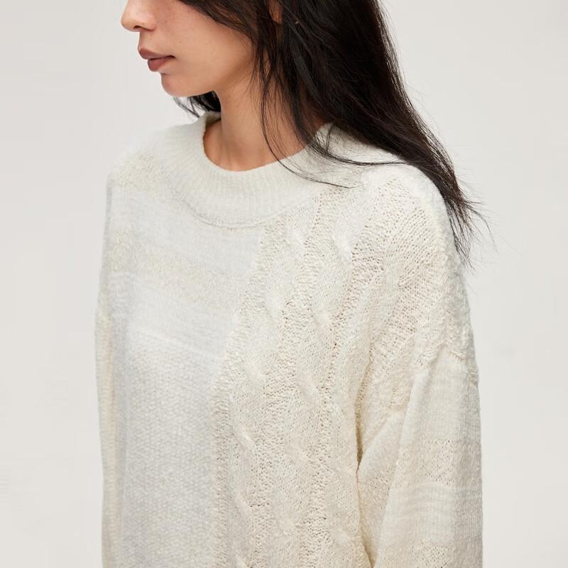 ONLY Women's Dropped Shoulder Round Neck Loose Knit Sweater