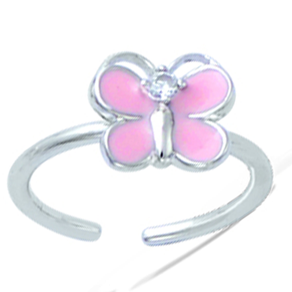 

Bague argent enfant Papillon rose (rhodié) - 9x8 mm
