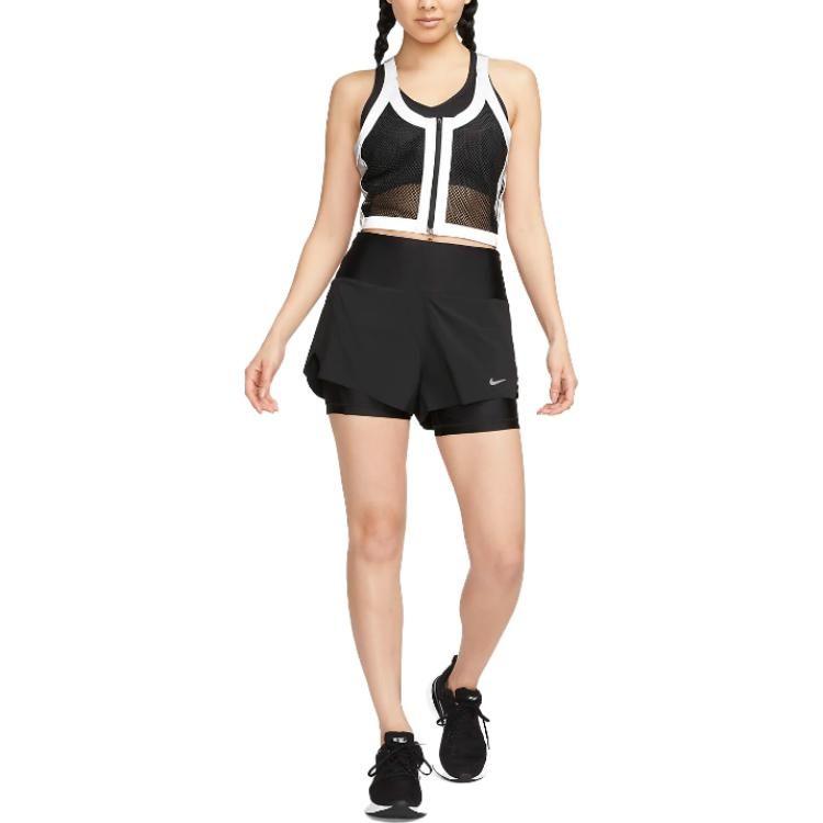Nike Dri-FIT Swift Women's Mid-Rise 8cm Approx. 2-in-1 Running Shorts With Pockets Black DX1030-010