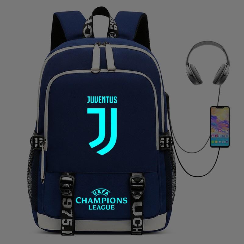 Cristiano Ronaldo Licensed Backpack With USB Charging Port Glow-in-the-Dark Design Lightweight School Outdoor Bag Teens