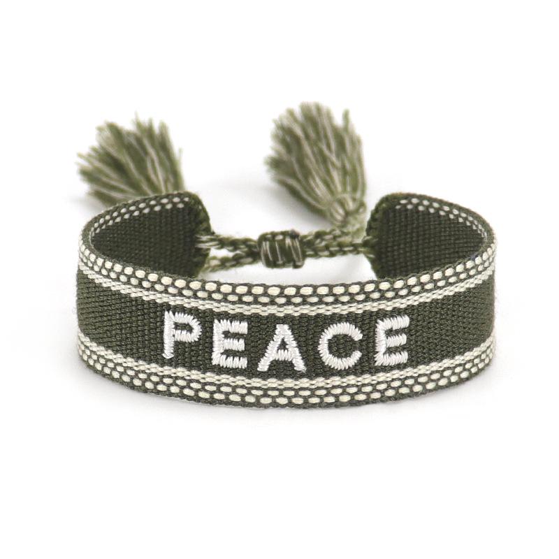 Handmade European Style Embroidered Love Bracelet with Tassels for Girls