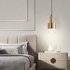 Nordic Single Head Chandelier Golden Small Suspended Lamp for Home Bedroom Bedside Bar Clothing Store Cafe Pot Lid Creative Lamp