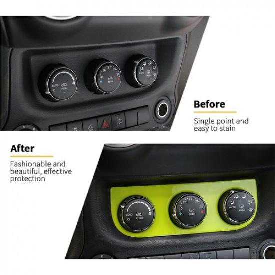 Air Condition Switch Knob Bezel Decor Cover Trim For Jeep Wrangler JK Green ABS