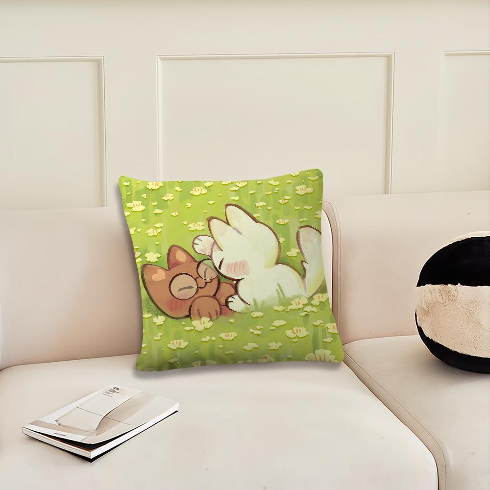 Мультяшный Милый Кот Пара Наволочка Подушка Декор Комната Дом Диван Гостиная Офис Авто Нордик Простота 12x12Inch