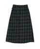 Penfield Cotton Check Pleated Skirt Green_Fs1Ws20F