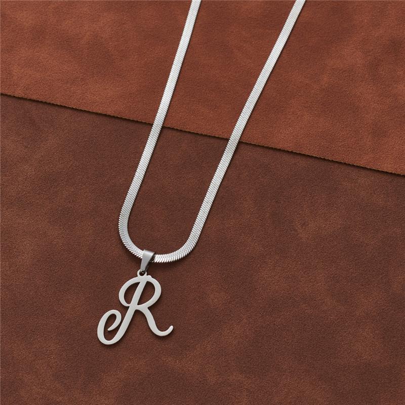 Dainty Initial Necklace Silver 26 Letters Snake Chain Necklaces for Women Girls Jewelry Choker Birthday Gifts