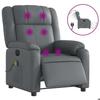 VidaXL Electric Reclining Massage Armchair Grey Faux Leather 3205146