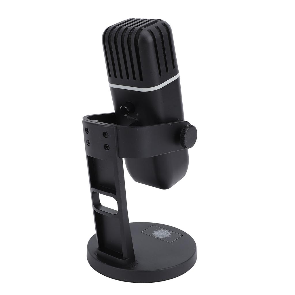 Gaming-Mikrofon USB-Computer-Kondensatormikrofon mit Quick-Mute-Ambientebeleuchtung Ständer Drehbar Verstärkungstaste