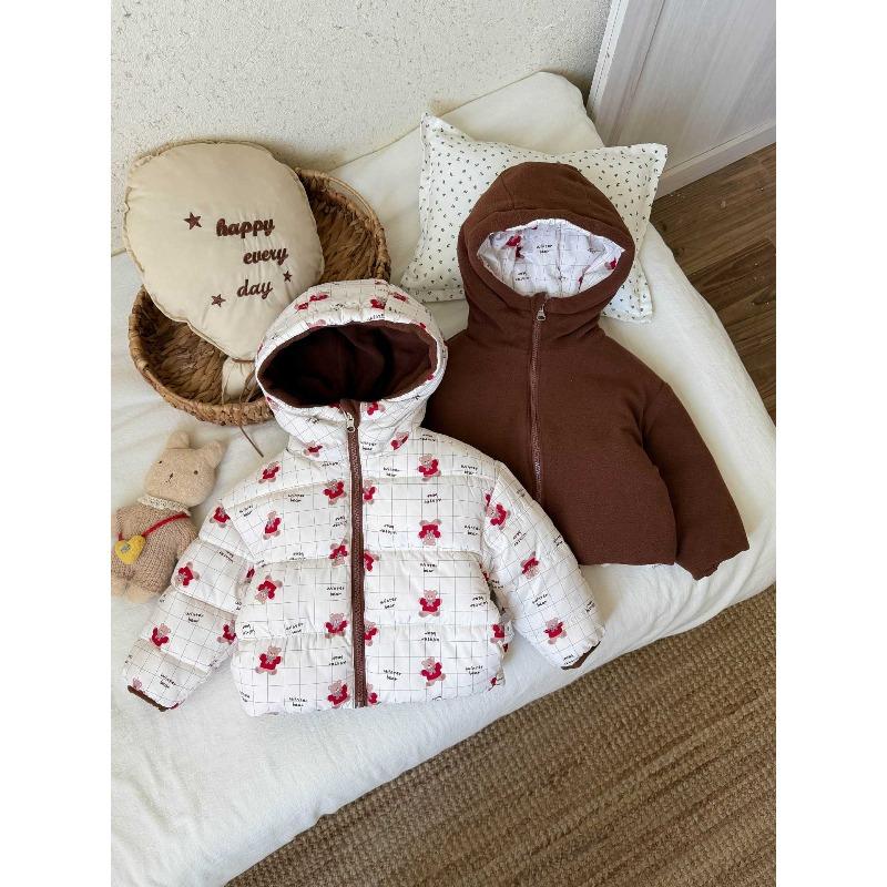 Autumn and Winter Double-sided Down Cotton Jacket, Children's Thick and Plush Children's Clothing, Short Jacket, Jacket