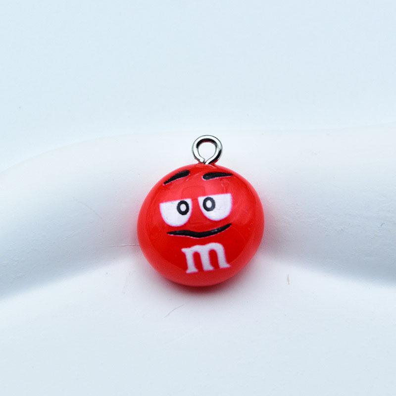 Colorful Food Toy Keychain: Cartoon Resin Chocolate Bean Pendant for DIY Jewelry Accessories
